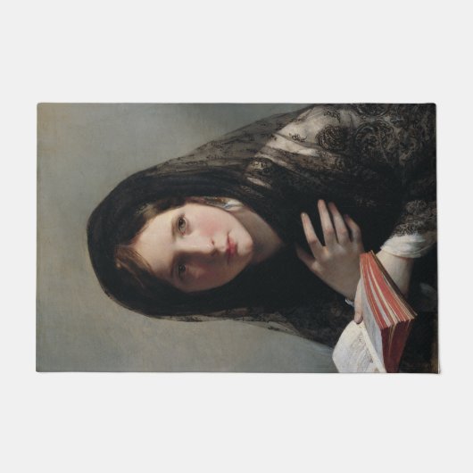夢の失った中の読若い女性 ドアマット (正面)