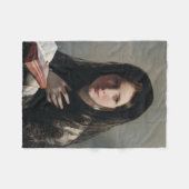 夢の失った中の読若い女性 フリースブランケット (正面(横))