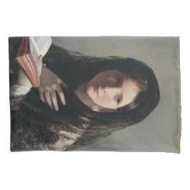 夢の失った中の読若い女性 枕カバー