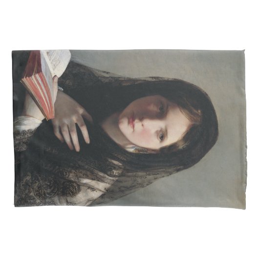 夢の失った中の読若い女性 枕カバー (正面左)