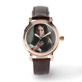 夢の失った中の読若い女性 腕時計