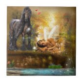 夢の妖精に眠る タイル (正面)