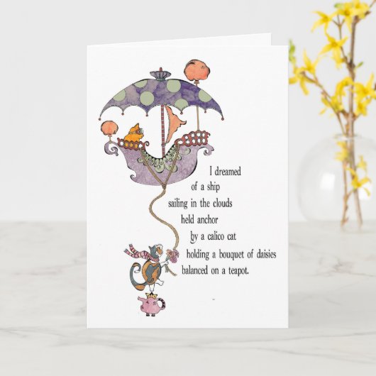 夢の子猫カード カード (黄色い花)