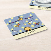 夢の宇宙モバイルベビーシャワー紙コースター スクエアペーパーコースター (アングル)