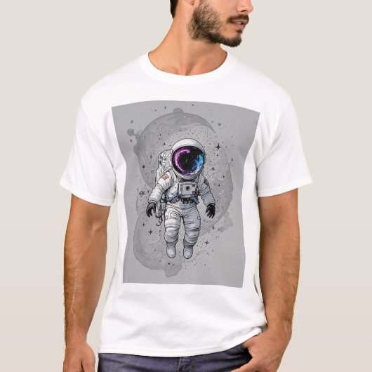 夢の宇宙飛行士 – ミニマル宇宙Tシャツデシ Tシャツ (正面)