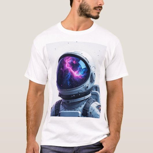 夢の宇宙飛行士 – ミニマル宇宙Tシャツデシ Tシャツ (正面)