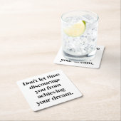 夢の実現紙コースター スクエアペーパーコースター (インサイチュ)