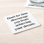 夢の実現紙コースター スクエアペーパーコースター (アングル)