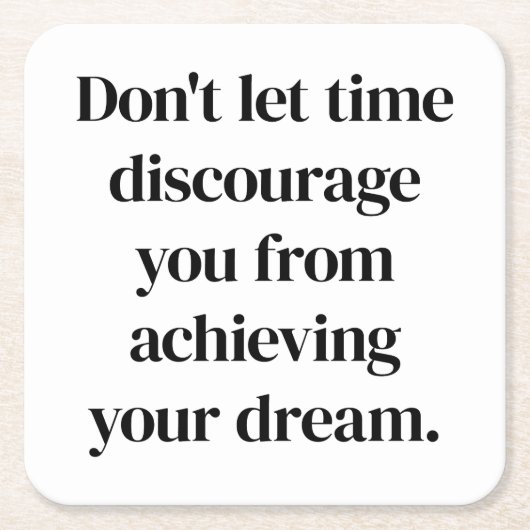 夢の実現紙コースター スクエアペーパーコースター (正面)