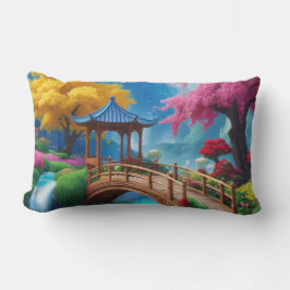 "夢の川 – ファンタジーターコイズ川 ランバークッション