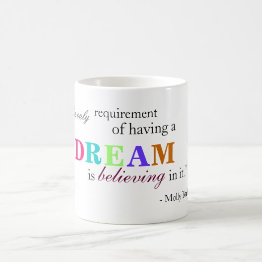 夢の引用文のマグ コーヒーマグカップ (中央)