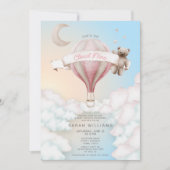 夢の彼女は雲9パステル赤ちゃんシャワー 招待状 (正面)