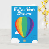 夢の後を追熱気球グリーティングカード カード (黄色い花)