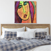 夢の抽象芸術デジタルポートレートの女性 キャンバスプリント (インサイチュ (寝室))