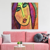 夢の抽象芸術デジタルポートレートの女性 キャンバスプリント (インサイチュ (リビング))