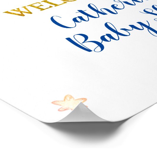 夢の星エレファントボーイ赤ちゃんシャワー歓迎サイン ポスター (角)