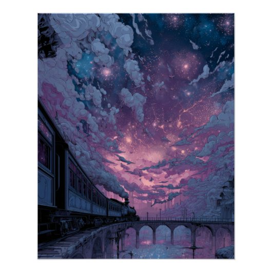 夢の星空の下の黄昏の橋 ポスター (正面)
