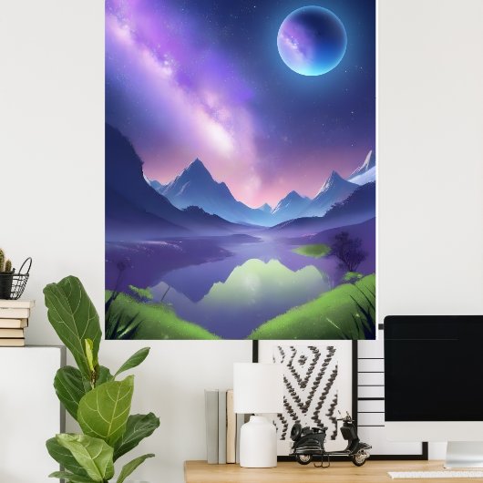 夢の星空の夜 ポスター (ホームオフィス)