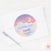 夢の月と星の赤ちゃんシャワーありがとう ラウンドシール (封筒)