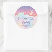 夢の月と星の赤ちゃんシャワーありがとう ラウンドシール (バッグ)