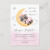 夢の月のアライグマの女の子の赤ちゃんシャワーEncl エンクロージャーカード (正面)