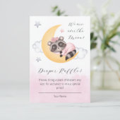 夢の月のアライグマの女の子の赤ちゃんシャワーEncl エンクロージャーカード (スタンド正面)