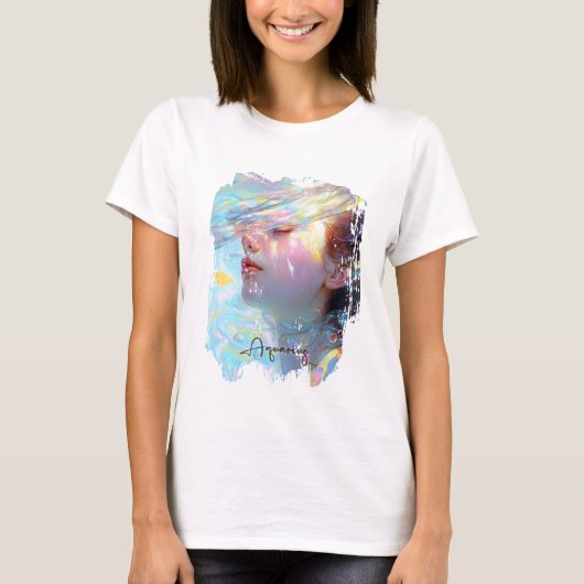 夢の水のカラーアートのEthereal Aquariusの女性 Tシャツ (正面)