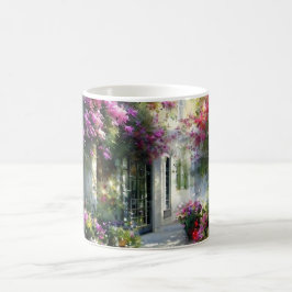 夢の水彩中庭マグカップ: 花の芸術ギフト コーヒーマグカップ