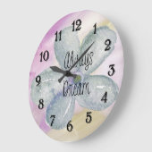 夢の水彩画の花 ラージ壁時計 (傾斜)