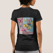 夢の水彩蝶々Tシャツ 女性用 Tシャツ (裏面)