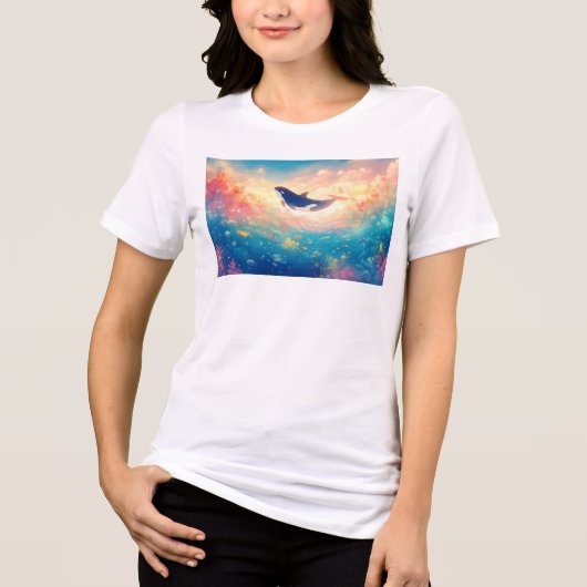 夢の海のシャチ トライブレンドTシャツ (正面)