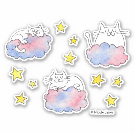 夢の猫たち シール (正面)