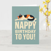 夢の猫の誕生日カード カード (黄色い花)