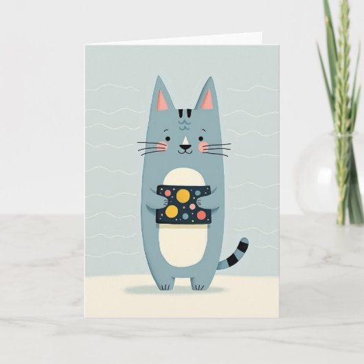夢の猫アートの誕生日カード カード (正面)