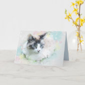 夢の猫グリーティングカード カード (黄色い花)