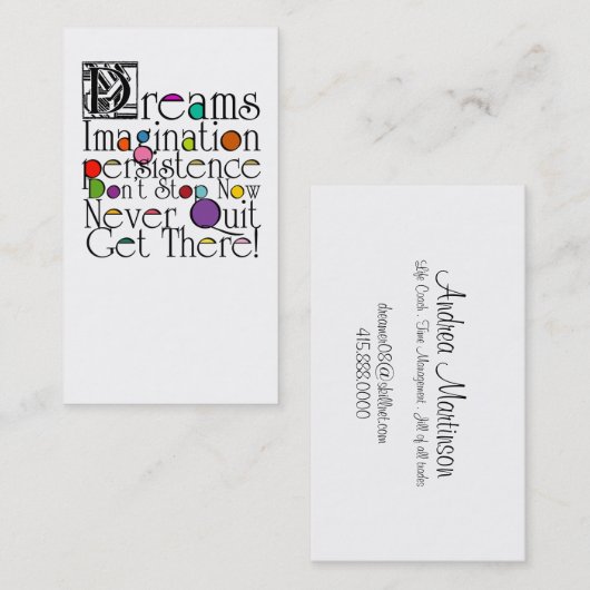 夢の生命コーチの名刺 名刺 (正面/裏面)