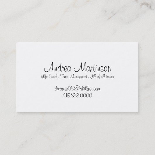 夢の生命コーチの名刺 名刺 (裏面)