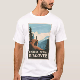 夢の発見を探索する Tシャツ