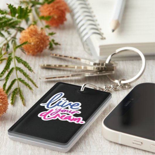 夢の矩形キーチェーンをライブ キーホルダー (正面右)