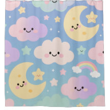 夢の空ブランケット、かわいい雲、月と星