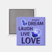 夢の笑いライブラブパープル蝶 マグネット (正面/裏面)