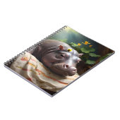 **"夢の籠：赤ちゃんカバの心地よいお昼寝"** ノートブック (左側)