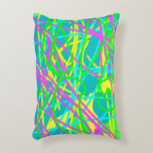 夢の色を書き込み文様を表現アート アクセントクッション (正面(垂直))