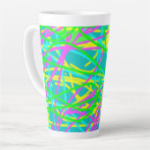 夢の色を書き込み文様を表現アート カフェラテマグ (左アングル)