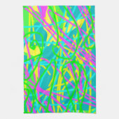 夢の色を書き込み文様を表現アート キッチンタオル (縦)