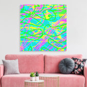 夢の色を書き込み文様を表現アート キャンバスプリント (インサイチュ (リビング))