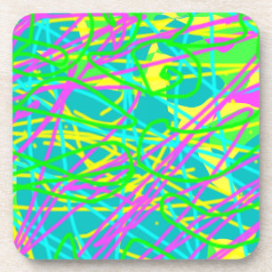 夢の色を書き込み文様を表現アート コースター