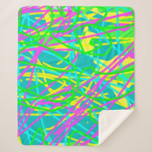 夢の色を書き込み文様を表現アート シェルパブランケット (正面)