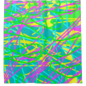 夢の色を書き込み文様を表現アート シャワーカーテン (正面)