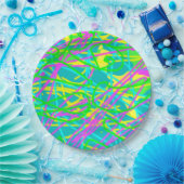 夢の色を書き込み文様を表現アート ペーパープレート (パーティー)